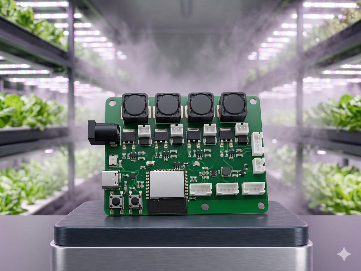 Four channel IoT piezo mist generator controller for vertical farming greenhouse humidity control